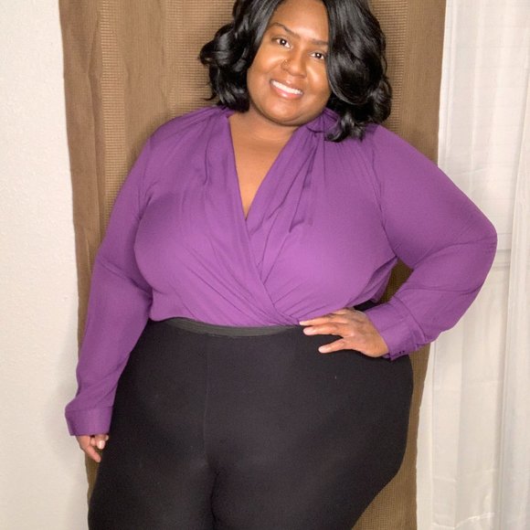 Ashley Stewart Tops - SURPLICE BLOUSE BODYSUIT